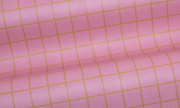 Kunstleder Happy Karo by Cherry Picking - Rosa Senf