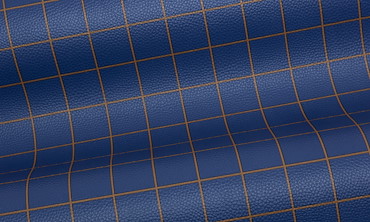 Kunstleder Happy Karo by Cherry Picking - Dunkelblau Dunkelbraun