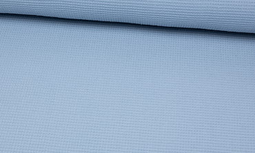 Waffelpiqué kleine Karos - Hellblau