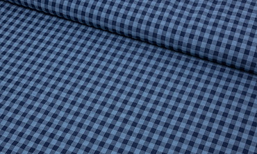 Seersucker Baumwollmix Karos - Navy Jeans