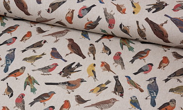 Canvas Leinen Optik - Bunte Vögel Natur