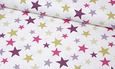 Canvas Panama - Stars Fuchsia Lime