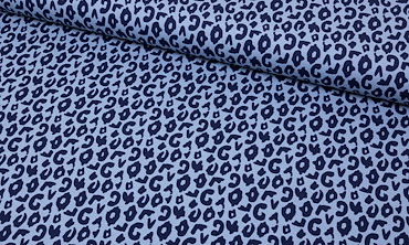 Jersey Stoff Meterware - Happy Leo Blau by Cherry Picking