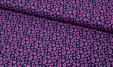 Jersey Stoff Meterware - Happy Leo Navy Pink by Cherry Picking