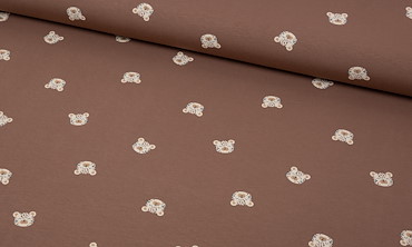 Jersey Stoff Meterware - Happy Leos Braun