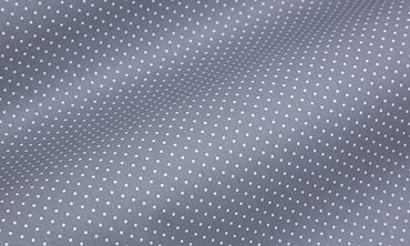 Baumwolle beschichtet - feine Punkte Hellgrau Weiss