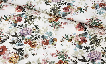 Viskose Meterware - Sommerblüten Vintage