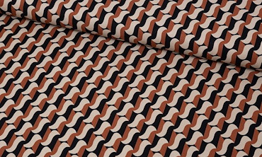 Viskose Twill Meterware - Retro Waves