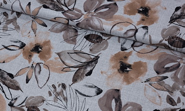 Viskose Meterware - Modern Botanica Grau