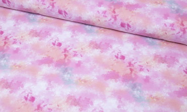 French Terry Stoff - Candy Clouds Rosa