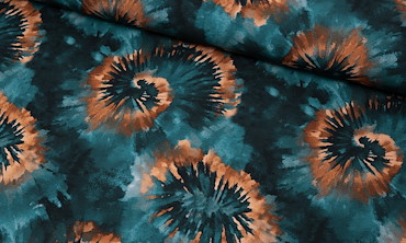 French Terry Stoff - Batik Flower Vibes