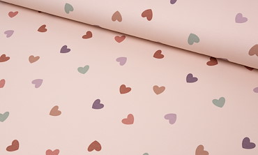 French Terry Stoff - Love Sprinkle Nude
