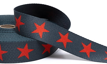 Gurtband 30 mm - Big Star Anthrazit Rot