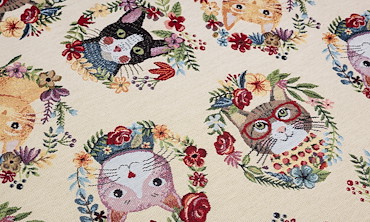 Gobelin Stoff Lustige Katzenportraits Natur