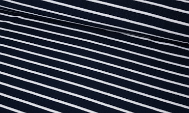 Strickfrottee - Streifen Navy Weiss