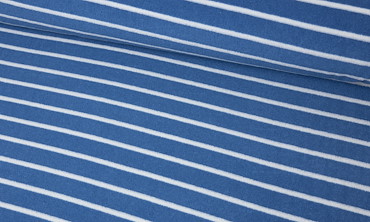 Strickfrottee - Streifen Blau Weiss