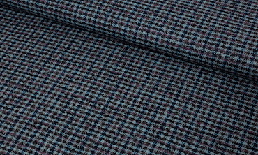 Mantelstoff Glencheck Petrol Berry