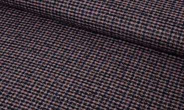 Mantelstoff Glencheck Rosé Navy